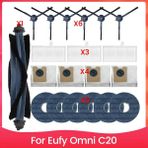 Qcuiil Eufy Omni C20 Robot Süpürge Için Aksesuar Seti Ana Yan Fırça Hepa Filtre Paspas Bezi Toz Torbaları Yedek Parçalar (Yurt Dışından) - Süpürge Yedek Parçaları