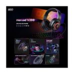 Qcy Heroad V200 RGB 7.1 Kablolu Gaming Oyuncu Kulaklığı Ahşap Materyal Gürültü Azaltıcı Mikrofon - Option-1 - 001-Renkli