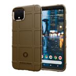 QDCFY Telefon Arka Kılıfı Kapağı Darbeye Dayanıklı Tam Gövde Sağlam Kaplama Silikon Kılıf Google Pixel 4XL ile Uyumlu, Buzlu Astarlı Koruyucu Kapak (Renk: Kahverengi)
