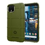 QDCFY Telefon Arka Kılıfı Kapağı Darbeye Dayanıklı Tam Gövde Sağlam Kaplama Silikon Kılıf Google Pixel 4XL ile Uyumlu, Buzlu Astarlı Koruyucu Kapak (Renk: Ordu Yeşili)