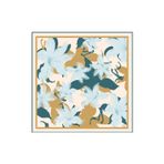 Qef Twill İpek Eşarp Floral Soft Mavi