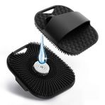 qenlicyo Geliştirilmiş Köpük Kıllı Silikon Vücut Temizleyici, Tüm Cilt Tipleri için Silikon Kabak Banyosu Derinlemesine Temizleme, Erkekler ve Kadınlar için Ergonomik Kaymaz Saplı Duş Vücut Fırçası