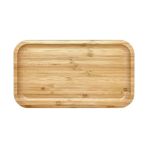 Qerhome Bambu Dikdörtgen Sunum Tabağı - Yağdanlık Altlığı- Servis Tabağı 24 Cm X 12 Cm Dikdörtgen Bambu