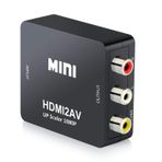 QGECEN MINI 1080P HDMI - RCA AV CVBS Kompozit Video Ses Dönüştürücü Adaptörü TV/PC/Dizüstü/Xbox/Fire tv Stick/Blu-Ray DVD Oynatıcı (Siyah)