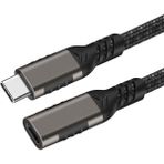 Qgeem Extension Usb3.2 Type-C Pd Uzatma Kablosu 100W 20GBPS 4K@60Hz 3 Metre - Siyah