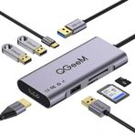 Qgeem QG-UH07-A Type-C HUB USB 3.0 HDMI 4K SD Kart 85 W 5120 Mbps Gri Çoğaltıcı ve Dönüştürücü