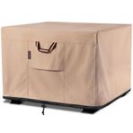 QH.HOME Kare Ateş Çukuru Örtüleri - 900D Ağır Hizmet Tipi 900D Güçlü Yırtılmaya ve UV Dirençli ve Suya Dayanıklı ve Solmaya Dayanıklı Malzeme Polyester Ateş Çukuru Örtüleri Dış Mekan Ateş Çukuru Masası için