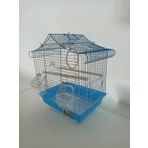 Qh Kuş Kafes Üçgen Çatılı 28x22x39 Mavi Muhabbet Kanarya