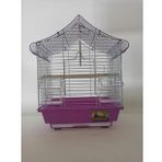 Qh Kuş Kafes Üçgen Çatılı 28x22x39 Mor Muhabbet Kanarya