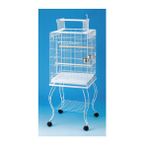 QH Pet Cage Beyaz Sehpalı Papağan Kafesi