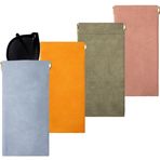 QH-Shop Yumuşak deri gözlük kılıfı, taşınabilir, sıkıştırmalı üst parça, gözlük çantası, su geçirmez, güneş gözlüğü, saklama kutusu, kadın, erkek, seyahat, ruj, anahtar, kimlik, kredi kartı 4 adet,