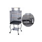 Qh Siyah 51x51x129 Açılır Çatılı Dövme Demir Pet Papağan Kafesi