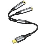 QianLink USB C - Çift 3.5mm Dişi Kulaklık Bölücü, Tip C - Çift 3.5mm Dişi Kulaklık Adaptörü Pixel 7 6, Galaxy S23 iPhone 15 Pro Max/Pro/Plus ile Uyumlu