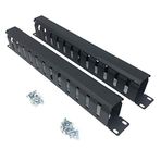 QiaoYoubang 2 Paket - Tüm Metal 19 İnç Kablo Yöneticisi Yatay Raf Montaj Düzenleyici 12 Büyük Yuvalı Kablo Yönetim Sistemi (1UCM12S2PC)