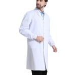 QICEDER Kimya laboratuvar önlüğü, erkek, kadın, beyaz gömlek, uzun gömlek, üniseks, okul öğrencileri, hastane, doktor, sanat öğrencileri için tıbbi manto, Beyaz, S