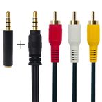QiCheng&LYS 3.5 mm to RCA AV Camcorder Video Cable,3.5mm Male to 3RCA Male Stereo Audio Video AUX Cable for Smartphones,MP3, Tablets,Speakers,Home Theatre - 5ft/1.5m
