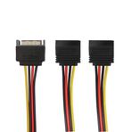 QiCheng&LYS SATA 15 pin fişi 2 x 15 pin soket SATA 15Pin 1 ila 2Power-uzatma Y-Splitter kablo adaptörü -7 inç (2'li paket)