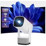 Qifit Full Hd 1080P Şarjlı Projeksiyon Cihazı - Dev Ekran, Wifi Bağlantılı, Hazır Android Kurulu, Hdmı/usb Girişli, Ev Sinema Sistemi - Beyaz