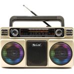 Qifit Nostaljik Görünümlü Bluetoothlu Şarjlı Radyo - Usb/sd Kart Girişli Rgb Işıklı Taşınabilir Hoparlör - Ahşap