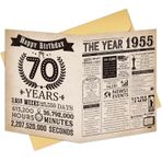 Qiliji 70. Doğum Günü Kartı, Anne Baba için Vintage 70. Doğum Günü Hediyeleri, Büyükbaba Büyükanne için Jumbo 70 Yaşında Doğum Günü Kartı, Komik 70. Doğum Günü Partisi Süslemeleri, Klasik 1955 Doğum Günü