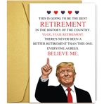 Qiliji Erkekler Kadınlar için Komik Trump Emeklilik Kartı, İş Arkadaşı Meslektaşım Patronu için Emeklilik Hediyesi, Öğretmenler Hemşireler Doktorlar için Mizah Emekli Kartı, Arkadaşa Emekli Hediyesi