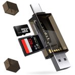 QimKero SD Kart Okuyucu, Yüksek Hızlı USB C - Micro SD Kart Adaptörü USB 2.0 Çift Yuva, SD/Micro SD/SDHC/SDXC/MMC için Hafıza Kartı Okuyucu, MacBook Pro/Air ile Uyumlu