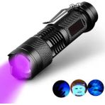 Qincao 395/365 Nm Muayene Lambası Mini LED Uv El Feneri Yakınlaştırma Fonksiyonlu Ultraviyole Siyah Işık Işık (Yurt Dışından)