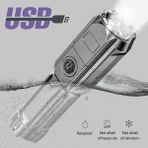 Qincao Güçlü Işık El Feneri USB Şarj Edilebilir El Feneri Taşınabilir Ultra Parlak Uzun Menzilli Dış Mekan Ev LED Işık (Yurt Dışından)