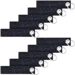 Qingriver Araba el sanatları çantaları için boş DIY anahtarlık için paslanmaz çelik halkalı 20 keçe anahtarlık paketi, 13 x 3 cm (koyu gri)