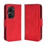 QINOUK Asus Zenfone 9 için Kılıf, [5 Kart Yuvası] Manyetik Kapama, Premium Vintage Cüzdan Deri Kılıf, [Stand Özelliği] Asus Zenfone 9-Kırmızı ile Uyumlu