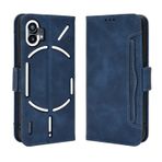 QINOUK Case for Nothing Phone (1), [5 Kart Yuvası] Manyetik Kapama, Premium Vintage Cüzdan Deri Kılıf, [Stand Özelliği] Nothing Phone ile Uyumlu (1)-Mavi