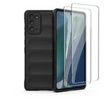 QINOUK Samsung Galaxy Note20 için Kılıf, Esnek TPU Malzeme, 10 Görünmez Hava Yastığı Tasarımı [Darbeye Dayanıklı] [2'li Paket] Temperli Cam Ekran Koruyucu Samsung Galaxy Note20 ile Uyumlu - Siyah