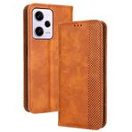 QINOUK Xiaomi Redmi Note 12 Pro+ için Kılıf, [3-Kart Yuvası] [Stand Özelliği] Manyetik Kapatma, PU Deri Kılıf, Xiaomi Redmi Note 12 Pro+ için Koruyucu kılıf-Kızıl