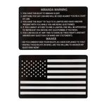 Qintreesify Arkasında yırtık Amerikan bayrağı olan siyah Miranda kartı, yeni polis siyah Miranda hak kartı, standart alan ayıklığı test ipuçları kartları tebrik kartları ofis ve okul malzemeleri