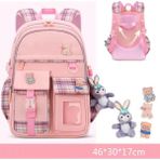 Qiruich Öğrenci Büyük Boy Ilkokul Sırt Çantası - Pembe (Yurt Dışından) - 46*30*17cm