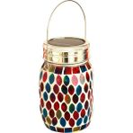 Qisem 1pcs Güneş Mozaik Işık-Mozaik Mason Kavanoz Kırmızı (Yurt Dışından)