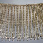 Qiuda 1 Yard Bling Diamante Elmas Trim Altın Yapay Elmas Kristal Zincir Püskül Püskül Taş Işıltılı Düğün Gelin Balo Gece Elbisesi Parti Şov Aksesuarları Kuşak Kemer Başlık Kolye El İşi
