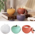 QIUMING Silikon Şamdan Şeklinde Mum Kalıbı Kendin Yap Mum Kalıpları Silikon Kalıp Mumluk Reçine Döküm Kalıbı Kendin Yap El İşi Dekorasyonu için Tealight Mum Tutucu Ev Dekorasyonu (Elma)