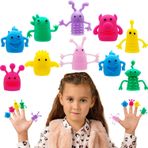 Qiuttnqn 20 ADET Sevimli Parmak Kuklaları Oyuncaklar, Canavar Esnek Parmak Kuklaları Fidget Oyuncakları, Rol Yapma, Parti, Noel için Yumuşak Kauçuk Parmak Oyuncak Bebek Oyuncakları