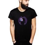 Qivi Altered Carbon Hello Unicorn Baskılı Siyah Erkek Örme T-shirt