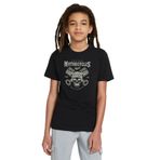 Qivi American Moto Costume Repair Baskılı Unisex Çocuk Siyah T-shirt