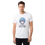 Qivi Anime Evangelion Baskılı Baskılı Beyaz Erkek Örme T-shirt