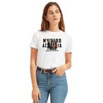 Qivi Anime My Hero Baskılı Örme Beyaz Kadın T-shirt