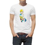 Qivi Anime Naruto Uzumaki Baskılı Beyaz Erkek Örme Tshirt - XS