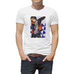 Qivi Anime Naruto Uzumaki Os Baskılı Beyaz Erkek Örme Tshirt - XL