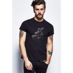 Qivi Anime Naruto Wolf Baskılı Siyah Erkek Örme T-shirt