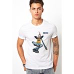 Qivi Anime One Piece Trafalgar Law Baskılı Beyaz Erkek Örme T-shirt