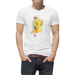 Qivi Anime One Punch Man Baskılı Beyaz Erkek Örme Tshirt - XS