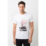 Qivi Anime One Punch Man Baskılı Beyaz Erkek Örme Tshirt