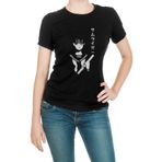 Qivi Anime One Punch Man Baskılı Örme Siyah SFK0636KDNTS Kadın T-shirt